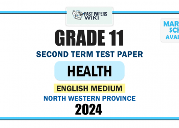 English Medium 2024 Grade 11 Health 2nd Term Test Paper | North Western Province