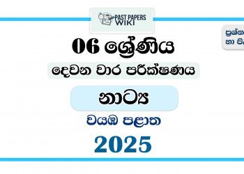 2025 Grade 06 Drama 2nd Term Test Paper | North Western Province