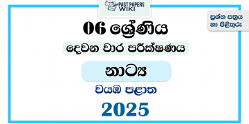 2025 Grade 06 Drama 2nd Term Test Paper | North Western Province