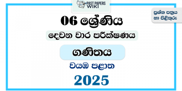 North Western Province 2025 Grade 06 Mathematics 2nd Term Test Paper