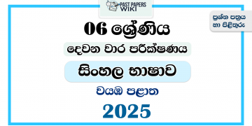 2025 Grade 06 Sinhala Language 2nd Term Test Paper | North Western Province