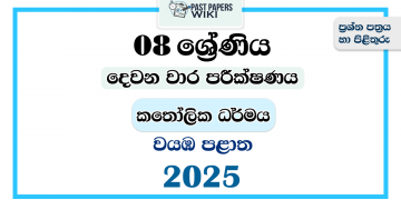North Western Province 2025 Grade 08 Catholicism 2nd Term Test Paper