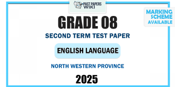 2025 Grade 08 English Language 2nd Term Test Paper | North Western Province