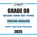2025 Grade 08 English Language 2nd Term Test Paper | North Western Province