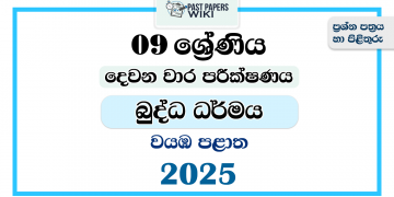 2025 Grade 09 Buddhism 2nd Term Test Paper | North Western Provincev