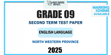 2025 Grade 09 English Language 2nd Term Test Paper | North Western Province