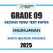 2025 Grade 09 English Language 2nd Term Test Paper | North Western Province