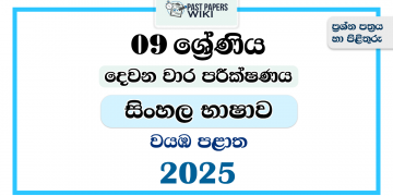 2025 Grade 09 Sinhala Language 2nd Term Test Paper | North Western Province