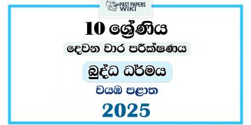 2025 Grade 10 Buddhism 2nd Term Test Paper | North Western Province