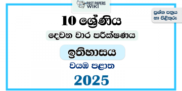 2025 Grade 10 History 2nd Term Test Paper | North Western Province
