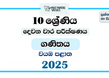 2025 Grade 10 Mathematics 2nd Term Test Paper | North Western Province