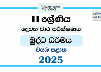 2025 Grade 11 Buddhism 2nd Term Test Paper | North Western Province