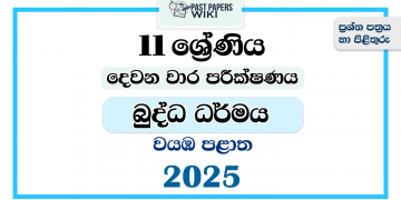 2025 Grade 11 Buddhism 2nd Term Test Paper | North Western Province