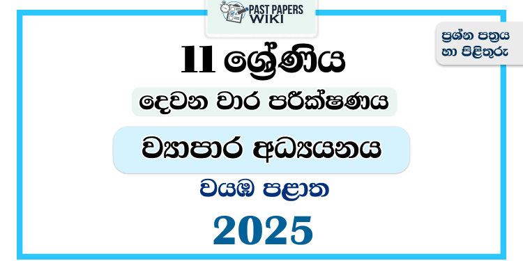 North Western Province 2025 Grade 11 Business Studies 2nd Term Test Paper