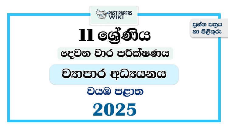 North Western Province 2025 Grade 11 Business Studies 2nd Term Test Paper