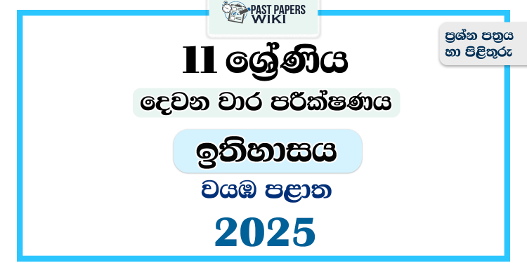 2025 Grade 11 History 2nd Term Test Paper | North Western Province