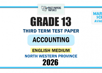 Grade 13 Accounting 3rd Term Test Paper 2026 (English Medium) | North Western Province