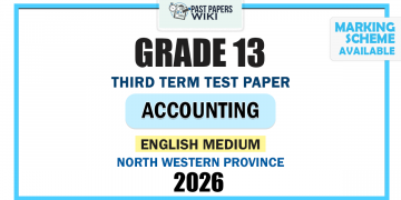 Grade 13 Accounting 3rd Term Test Paper 2026 (English Medium) | North Western Province