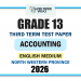 Grade 13 Accounting 3rd Term Test Paper 2026 (English Medium) | North Western Province