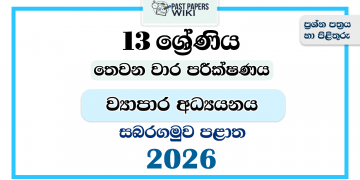 Grade 13 Business Studies 3rd Term Test Paper 2026 | Sabaragamuwa Province