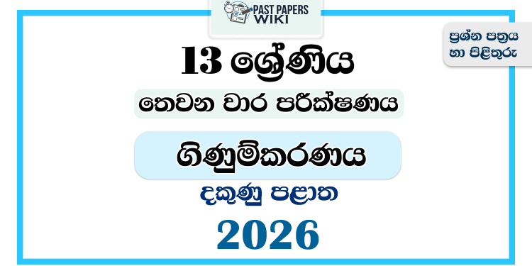 Grade 13 Accounting 3rd Term Test Paper 2026 | Southern Province