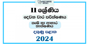 2024 Grade 11 Agriculture And Food Technology 2nd Term Test Paper | Southern Province