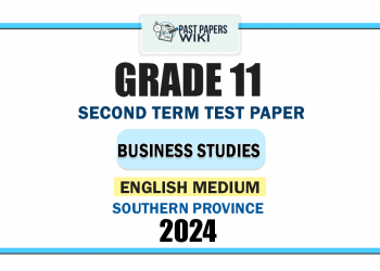 English Medium 2024 Grade 11 Business Studies 2nd Term Test Paper | Southern Province