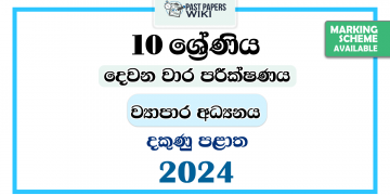 Southern Province 2024 Grade 10 Business & Accounting Studies 2nd Term Test Paper
