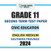 English Medium 2024 Grade 11 Civic Education 2nd Term Test Paper | Southern Province