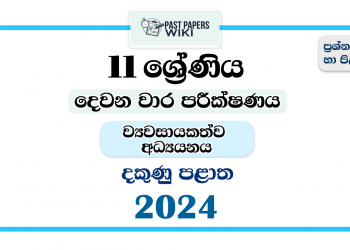 2024 Grade 11 Entrepreneurship Studies 2nd Term Test Paper | Southern Province