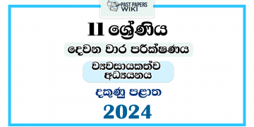 2024 Grade 11 Entrepreneurship Studies 2nd Term Test Paper | Southern Province