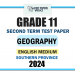 English Medium 2024 Grade 11 Geography 2nd Term Test Paper | Southern Province