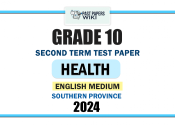 Southern Province 2024 Grade 10 Health 2nd Term Test Paper | English Medium