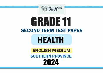 English Medium 2024 Grade 11 Health 2nd Term Test Paper | Southern Province