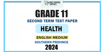 English Medium 2024 Grade 11 Health 2nd Term Test Paper | Southern Province