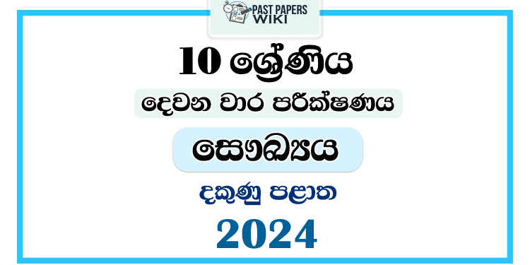 2024 Grade 10 Health 2nd Term Test Paper | Southern Province