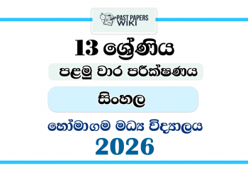 Grade 13 Sinhala 1st Term Test Paper 2026 | Homagama Central College