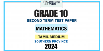 Tamil Medium 2024 Grade 10 Mathematics 2nd Term Test Paper | Southern Province