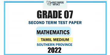 Southern Province 2022 Grade 07 Mathematics 2nd Term Test Paper | Tamil Medium