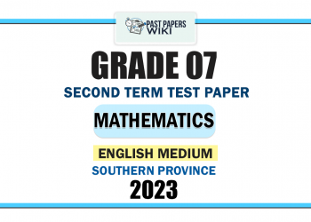 English Medium 2023 Grade 07 Mathematics 2nd Term Test Paper | Southern Province