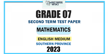 English Medium 2023 Grade 07 Mathematics 2nd Term Test Paper | Southern Province