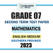 English Medium 2023 Grade 07 Mathematics 2nd Term Test Paper | Southern Province