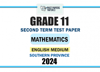English Medium 2024 Grade 11 Mathematics 2nd Term Test Paper | Southern Province
