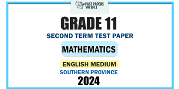 English Medium 2024 Grade 11 Mathematics 2nd Term Test Paper | Southern Province