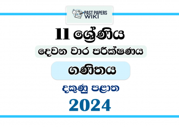 Southern Province 2024 Grade 11 Mathematics 2nd Term Test Paper
