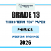 Grade 13 Physics 3rd Term Test Paper 2026(English Medium) | Western Province