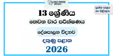 2026 Grade 13 Political Science 3rd Term Test Paper | Southern Province