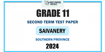 Southern Province 2024 Grade 11 Saivanery 2nd Term Test Paper
