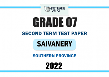 2022 Grade 07 Saivanery 2nd Term Test Paper | Southern Province