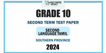 Southern Province 2024 Grade 10 Second Language Tamil 2nd Term Test Paper